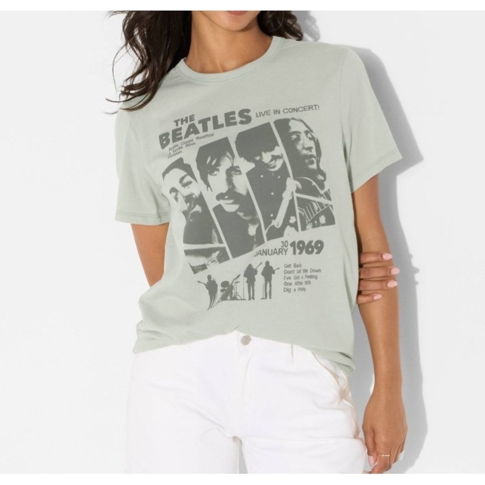 THE BEATLES WOMENS GRAPHIC T SHIRTS XXL green